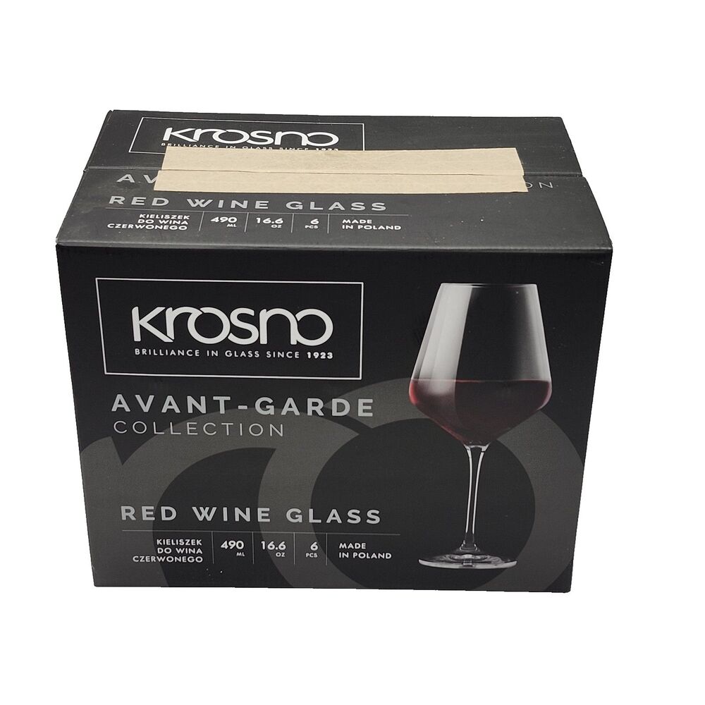 KROSNO Harmony Red Wine Glasses Set of 6 15.2 oz Crystal Glass NEW